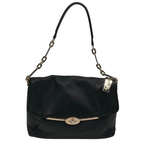 Coach Bags Coach Madison Black Leather Shoulder Flap Bag G371 26223